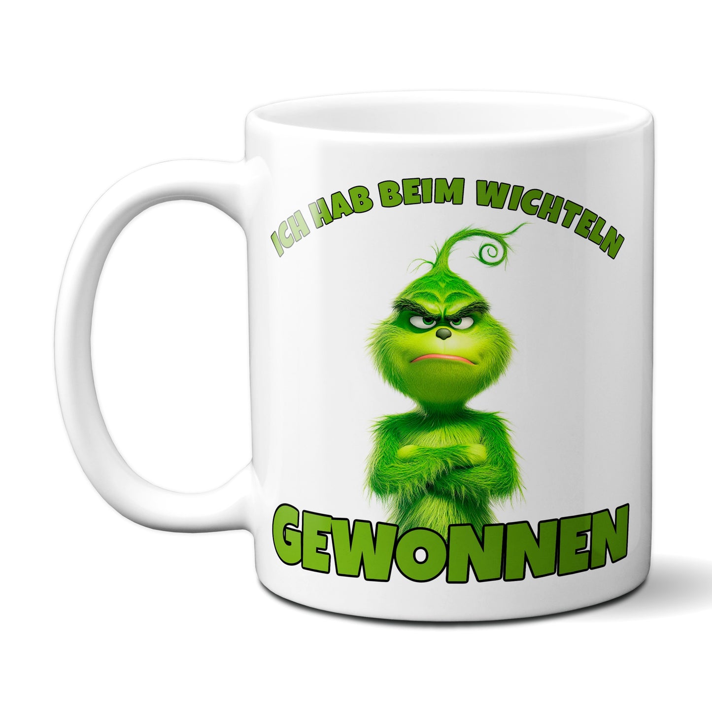 Anti Weihnachten "Ich hab beim Wichteln gewonnen" - Tasse - Kaffeebecher (Weiß)