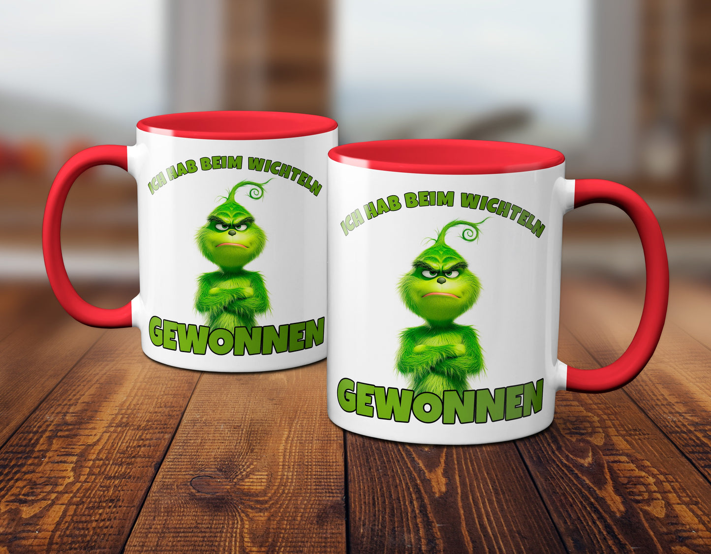 Anti Weihnachten "Ich hab beim Wichteln gewonnen" - Tasse - Kaffeebecher (rot)